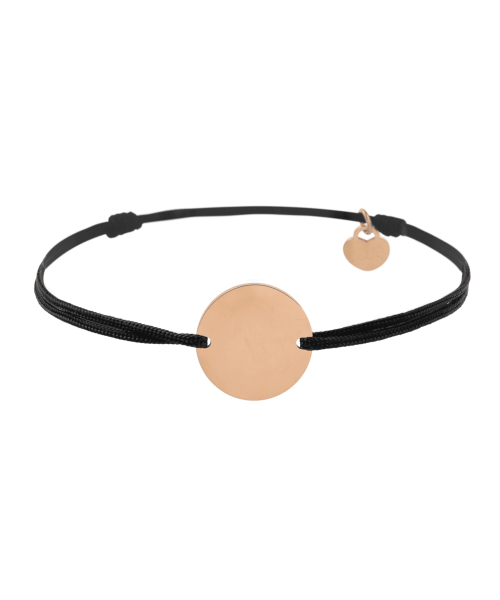 Bracelet Cordon Noir Fin avec Médaillon