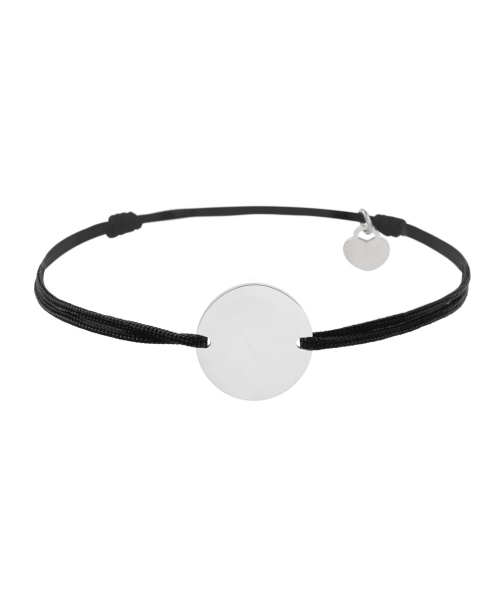 Bracelet Cordon Noir Fin avec Médaillon
