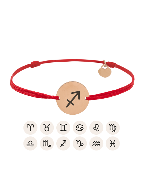 Zodiac Red Cord Disc Bracelet