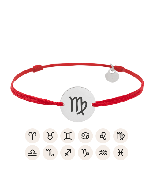 Zodiac Red Cord Disc Bracelet