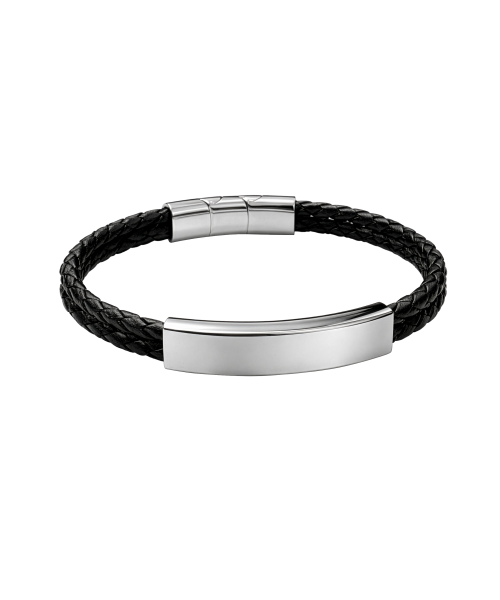 Signature Bar Braided Leather Bracelet