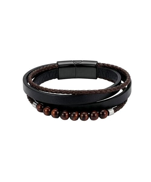 Terra Beaded Leather Bracelet