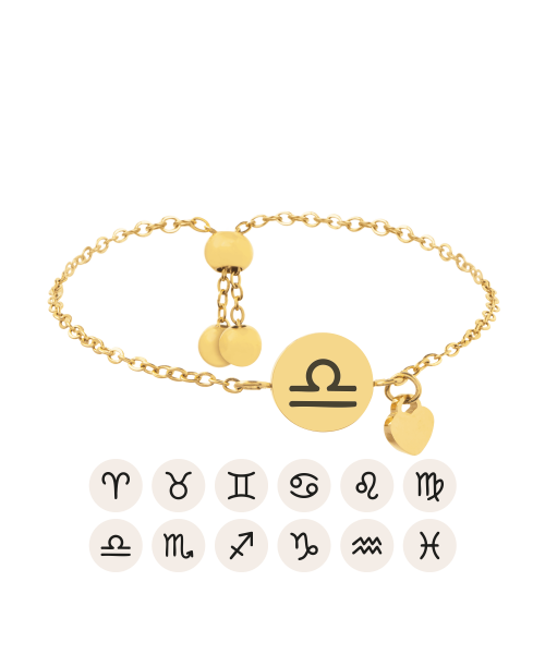 Zodiac Sign Slider Chain Bracelet