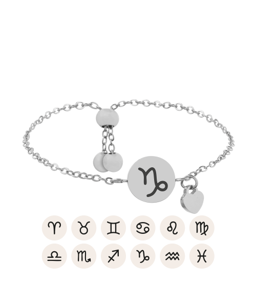 Zodiac Sign Slider Chain Bracelet