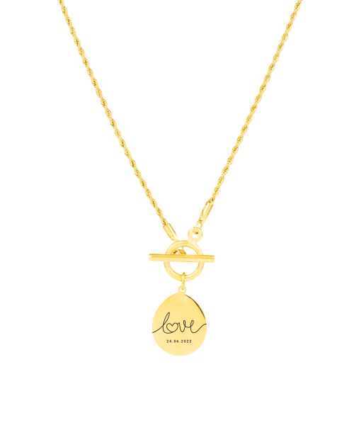 Love Teardrop Toggle Necklace