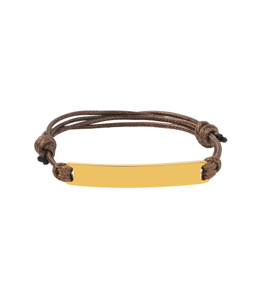 Brown Cord Bar Bracelet
