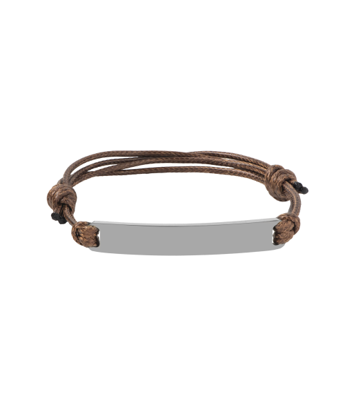 Brown Cord Bar Bracelet